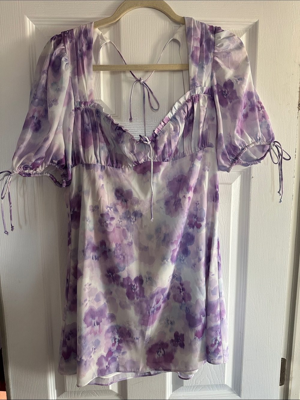 For Love And Lemons Lavender Floral Sheer Babydoll Chemise